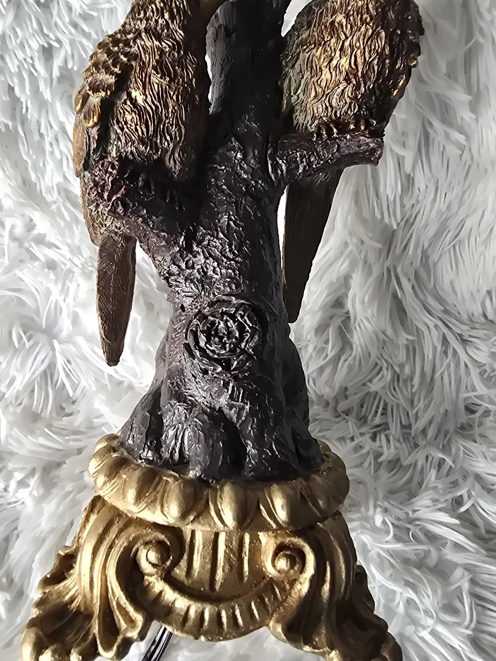 Ornate Brown and Gold Parrot Table Lamp - Home Accents